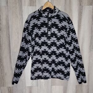 Duluth Trading Co Mens 2X Southwest Fiesta Silver Bay Fleece Quarter Zip Sweater